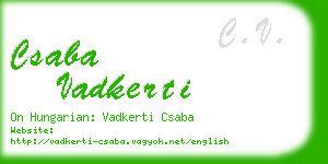 csaba vadkerti business card